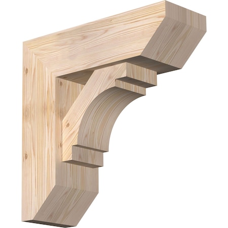 Merced Slat Smooth Bracket W/ Offset Brace, Douglas Fir, 7 1/2W X 22D X 22H